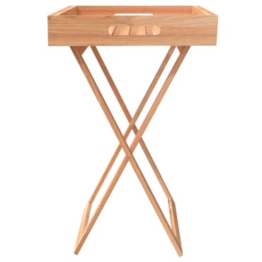 vidaXL Τραπέζι Δίσκος Πτυσσόμενο 52x36x56,5cm Μασίφ Ξύλο Καρυδιάς 1 τεμ.