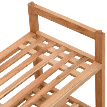 vidaXL Παπουτσοθήκη 69x27x41cm από Μασίφ Ξύλο Καρυδιάς