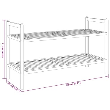 vidaXL Παπουτσοθήκη 69x27x41cm από Μασίφ Ξύλο Καρυδιάς