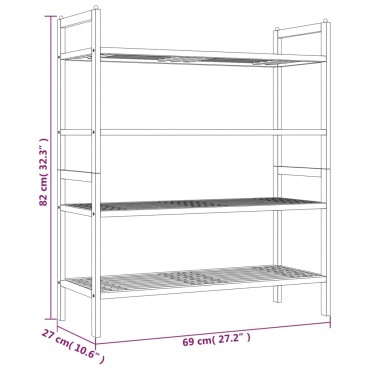 vidaXL Παπουτσοθήκη 2 τεμ. 69x27x41cm από Μασίφ Ξύλο Καρυδιάς