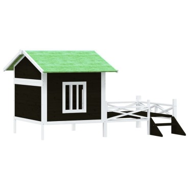 vidaXL Σπίτι Σκύλου Γκρι 159 x 120 x 88,5 εκ. από Μασίφ Ξύλο Πεύκου