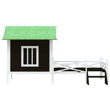 vidaXL Σπίτι Σκύλου Γκρι 159 x 120 x 88,5 εκ. από Μασίφ Ξύλο Πεύκου