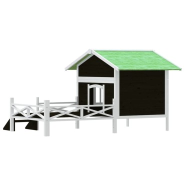 vidaXL Σπίτι Σκύλου Γκρι 159 x 120 x 88,5 εκ. από Μασίφ Ξύλο Πεύκου