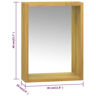 vidaXL Ντουλάπι Καθρέφτη 30x10x40cm από Μασίφ Ξύλο Teak 1 τεμ.