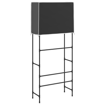vidaXL Ραφιέρα 2 Επιπέδων για Πλυντήριο Μαύρη 71x29,5x170,5 εκ. Σίδερο