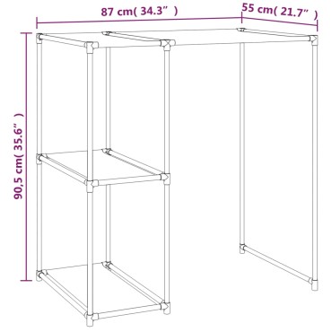 vidaXL Ραφιέρα για Πλυντήριο Μαύρη 87 x 55 x 90,5 εκ. από Σίδερο