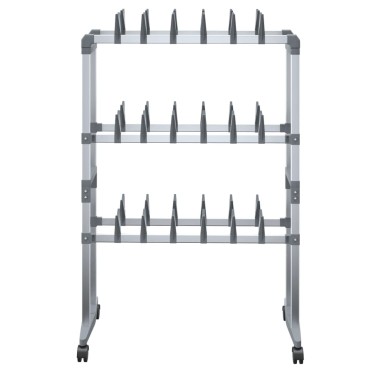 vidaXL Παπουτσοθήκη με Ρόδες Ασημί 66x27x100cm