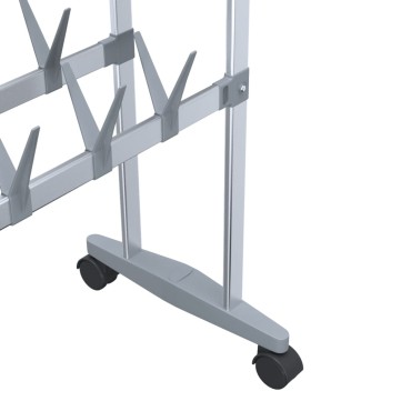 vidaXL Παπουτσοθήκη με Ρόδες Ασημί 66x27x100cm
