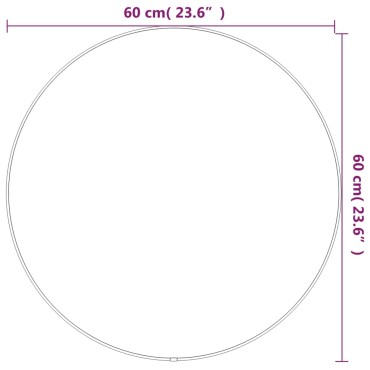 vidaXL Καθρέφτης Τοίχου Στρογγυλός Μαύρος Ø 60 εκ.