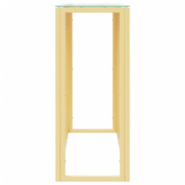 vidaXL Τραπέζι Κονσόλα 110x30x70cm από Ανοξείδωτο Ατσάλι και Γυαλί 1 τεμ.
