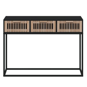vidaXL Τραπέζι Κονσόλα Μαύρο 105x30x75cm Επεξεργασμένο Ξύλο / Σίδηρος 1 τεμ.