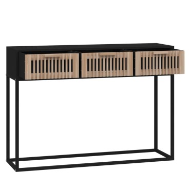 vidaXL Τραπέζι Κονσόλα Μαύρο 105x30x75cm Επεξεργασμένο Ξύλο / Σίδηρος 1 τεμ.