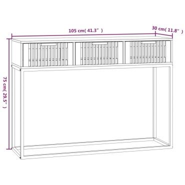 vidaXL Τραπέζι Κονσόλα Μαύρο 105x30x75cm Επεξεργασμένο Ξύλο / Σίδηρος 1 τεμ.