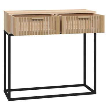 vidaXL Τραπέζι Κονσόλα 80x30x75cm από Επεξεργασμένο Ξύλο και Σίδερο 1 τεμ.