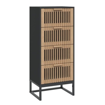 vidaXL Συρταριέρα Μαύρη 40x30x95cm από Επεξεργασμένο Ξύλο 1 τεμ.