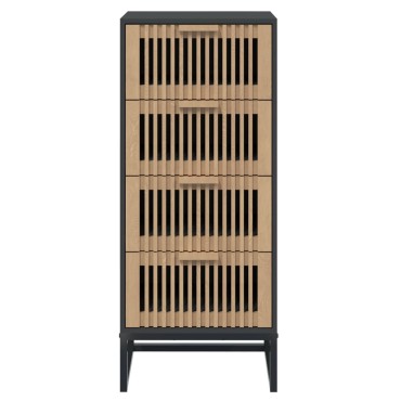 vidaXL Συρταριέρα Μαύρη 40x30x95cm από Επεξεργασμένο Ξύλο 1 τεμ.