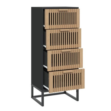 vidaXL Συρταριέρα Μαύρη 40x30x95cm από Επεξεργασμένο Ξύλο 1 τεμ.