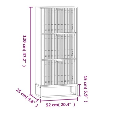 vidaXL Παπουτσοθήκη Μαύρη 52x25x120cm από Επεξεργασμένο Ξύλο