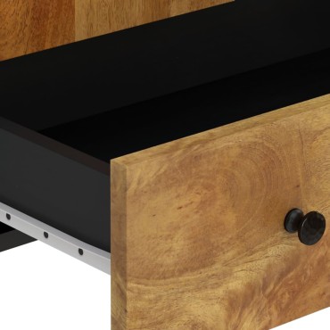 vidaXL Ντουλάπι Ψηλό με Συρτάρι 60x33x100cm Μασίφ Ξύλο Μάνγκο&Σίδερο 1 τεμ.