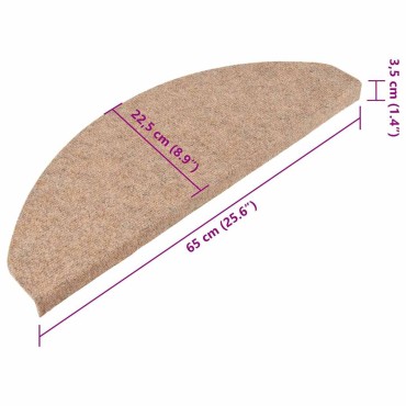 vidaXL Πατάκια Σκάλας Αυτοκόλλητα 10 τεμ. Μπεζ 65 x 22,5 x 3,5 εκ.
