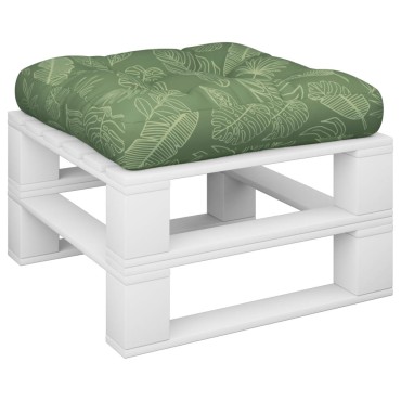 vidaXL Μαξιλάρι Παλέτας με Σχέδιο Φύλλων 60x60x12cm Υφασμάτινο