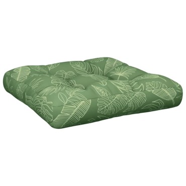 vidaXL Μαξιλάρι Παλέτας με Σχέδιο Φύλλων 60x60x12cm Υφασμάτινο