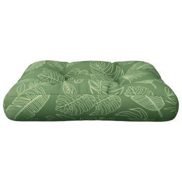 vidaXL Μαξιλάρι Παλέτας με Σχέδιο Φύλλων 60x60x12cm Υφασμάτινο