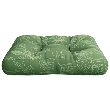 vidaXL Μαξιλάρι Παλέτας με Σχέδιο Φύλλων 60x60x12cm Υφασμάτινο