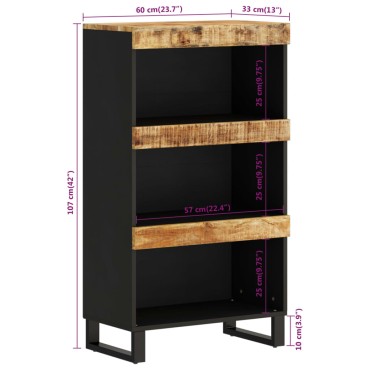 vidaXL Βοηθητικό Ντουλάπι 60x33x107cm από Μασίφ Ξύλο Μάνγκο 1 τεμ.