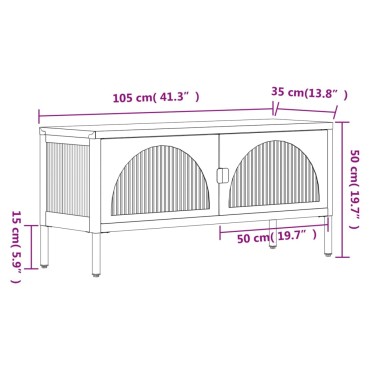 vidaXL Έπιπλο Τηλεόρασης Μαύρο 105x35x50cm από Γυαλί και Ατσάλι