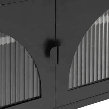 vidaXL Έπιπλο Τηλεόρασης Μαύρο 105x35x50cm από Γυαλί και Ατσάλι
