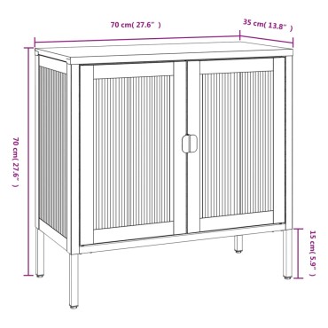 vidaXL Ντουλάπι Μαύρο 70x35x70cm από Γυαλί και Ατσάλι 1 τεμ.