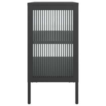 vidaXL Ντουλάπι Μαύρο 70x35x70cm από Γυαλί και Ατσάλι 1 τεμ.