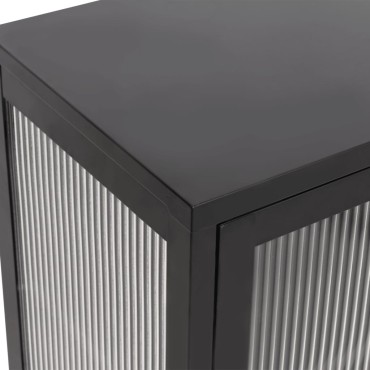 vidaXL Ντουλάπι Μαύρο 70x35x70cm από Γυαλί και Ατσάλι 1 τεμ.