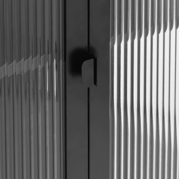 vidaXL Ντουλάπι Μαύρο 70x35x70cm από Γυαλί και Ατσάλι 1 τεμ.