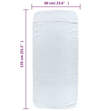 vidaXL Πετσέτες Θαλάσσης 2 τεμ. Λευκές 60 x 135 εκ. Ύφασμα 400 GSM