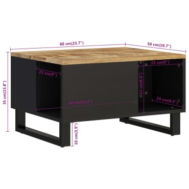vidaXL Τραπεζάκι Σαλονιού 60x50x35cm από Μασίφ Ξύλο Μάνγκο 1 τεμ.