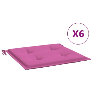 vidaXL Μαξιλάρια Καρέκλας Κήπου 6 τεμ. Ροζ 50x50x4cm Υφασμάτινα
