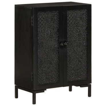 vidaXL Ντουλάπι Μαύρο 55x30x77cm από Μασίφ Ξύλο Μάνγκο και Σίδηρο 1 τεμ.