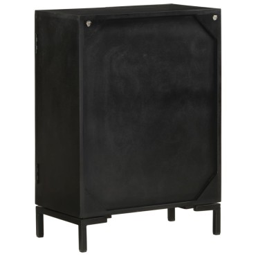 vidaXL Ντουλάπι Μαύρο 55x30x77cm από Μασίφ Ξύλο Μάνγκο και Σίδηρο 1 τεμ.