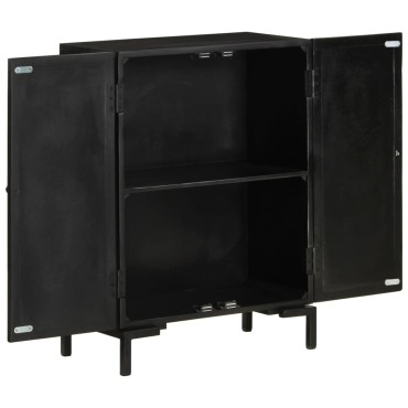 vidaXL Ντουλάπι Μαύρο 55x30x77cm από Μασίφ Ξύλο Μάνγκο και Σίδηρο 1 τεμ.