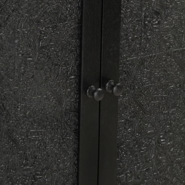 vidaXL Ντουλάπι Μαύρο 55x30x77cm από Μασίφ Ξύλο Μάνγκο και Σίδηρο 1 τεμ.