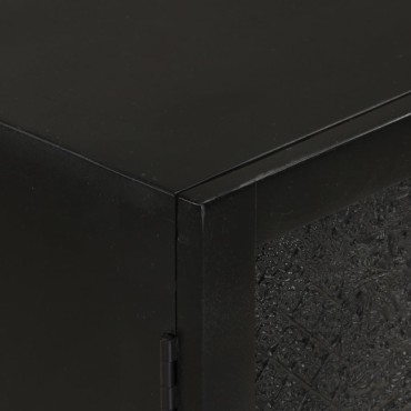 vidaXL Ντουλάπι Μαύρο 55x30x77cm από Μασίφ Ξύλο Μάνγκο και Σίδηρο 1 τεμ.
