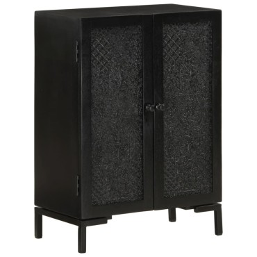 vidaXL Ντουλάπι Μαύρο 55x30x77cm από Μασίφ Ξύλο Μάνγκο και Σίδηρο 1 τεμ.