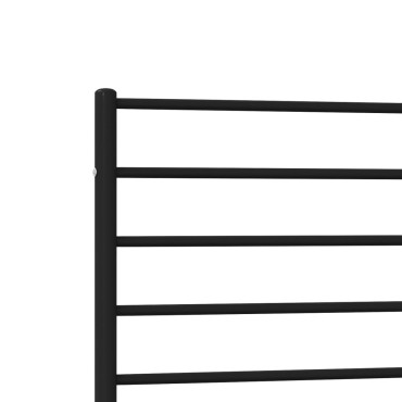 vidaXL Πλαίσιο Κρεβατιού με Κεφαλάρι Μαύρο 90x200cm Μεταλλικό 1 τεμ. - Μονό