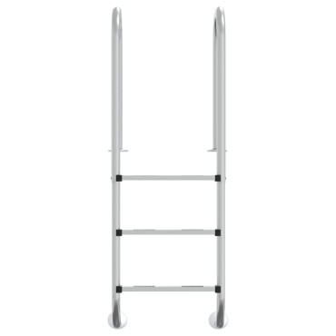 vidaXL Σκάλα Πισίνας 54 x 38 x 158 εκ. από Ανοξείδωτο Ατσάλι