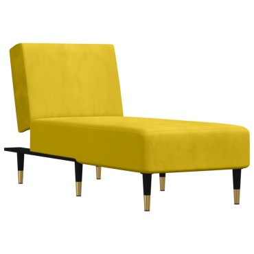 vidaXL Ανάκλιντρο Κίτρινο Βελούδινο 55x140x70cm 1 τεμ.