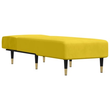 vidaXL Ανάκλιντρο Κίτρινο Βελούδινο 55x140x70cm 1 τεμ.