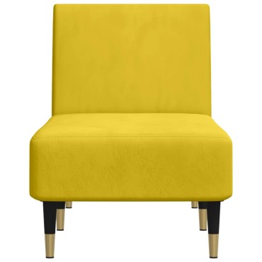 vidaXL Ανάκλιντρο Κίτρινο Βελούδινο 55x140x70cm 1 τεμ.