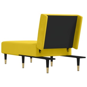 vidaXL Ανάκλιντρο Κίτρινο Βελούδινο 55x140x70cm 1 τεμ.